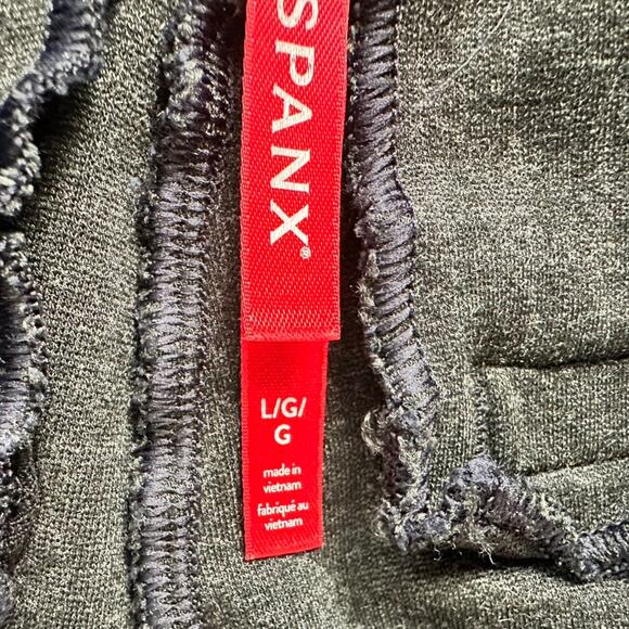 SPANX Supersmooth PerfectFit Ponte Ankle Slim Pant Navy Stripe Large Stretch - Picture 3 of 8